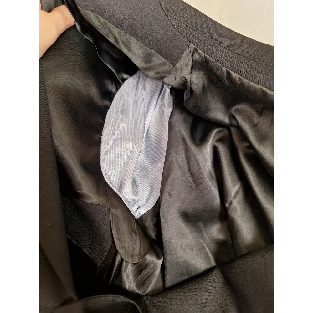 Joseph & Feiss Blazer Mens 48R Black Wool 2-Button Suit Jacket Sport Coat